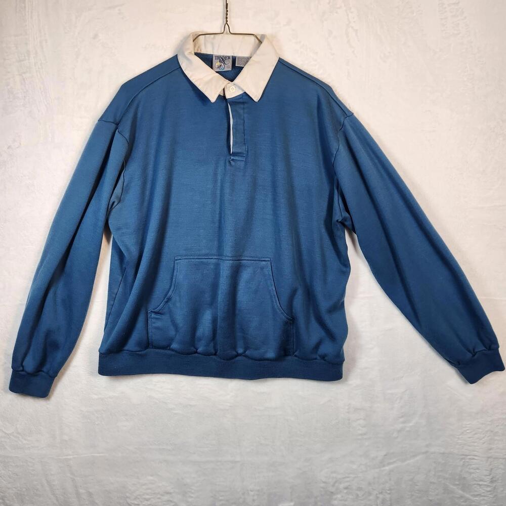Vintage Trader Bay Collared Sweatshirt Blue Size‎ XL